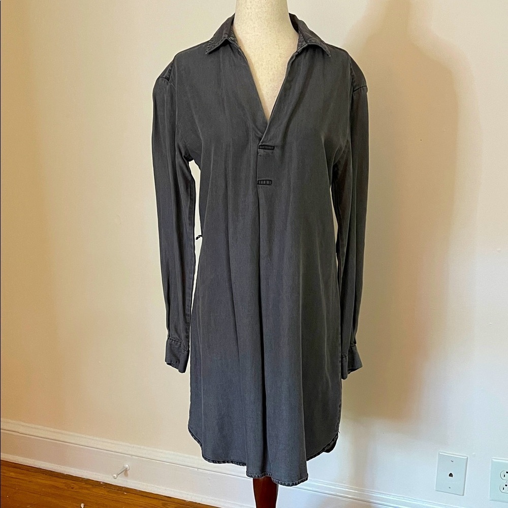 Daily Ritual Charcoal Gray Tunic Dress | Lyocell | Size Small